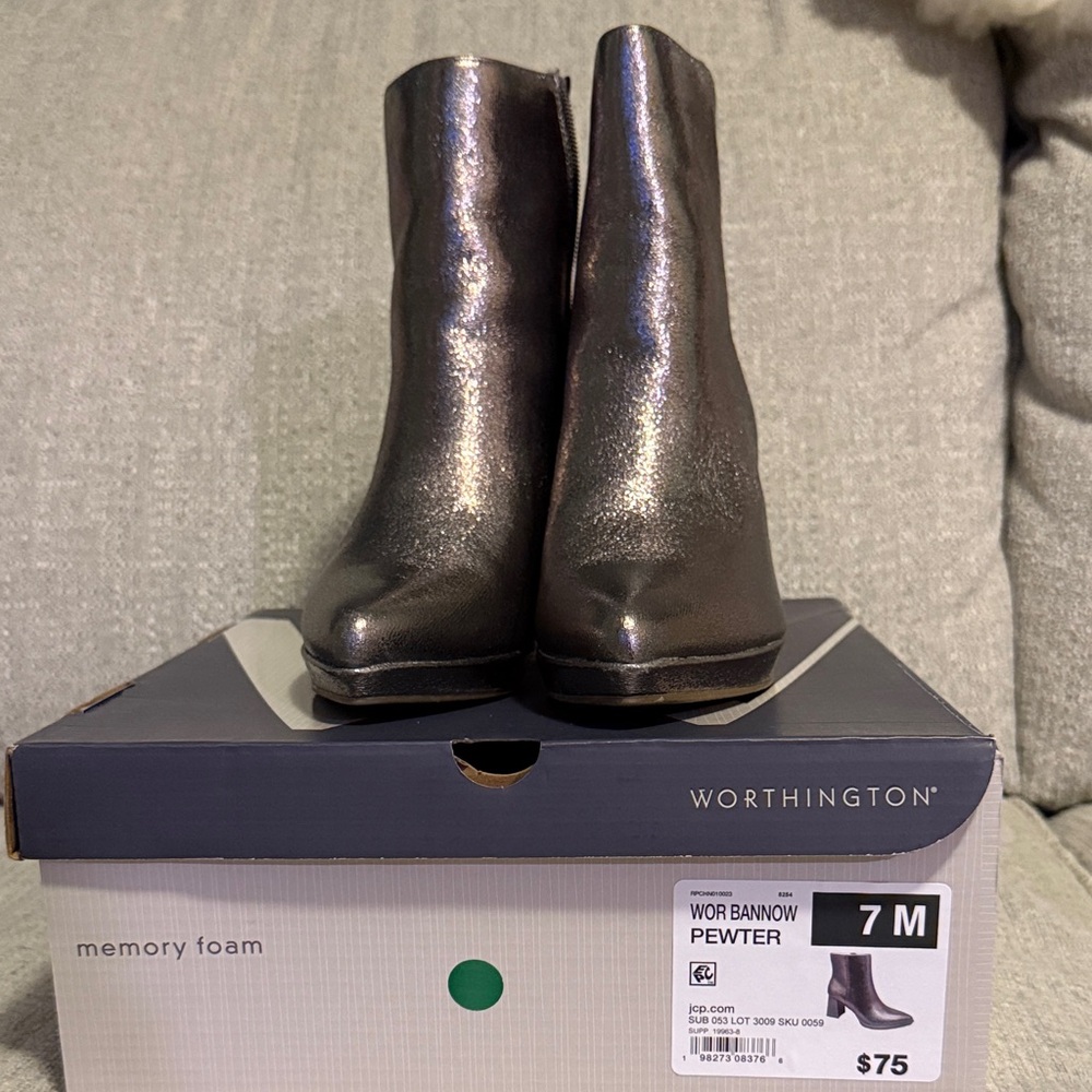 Worthington Metallic Ankle Booties
